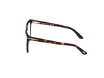 Side angle of havana glasses on a white background.