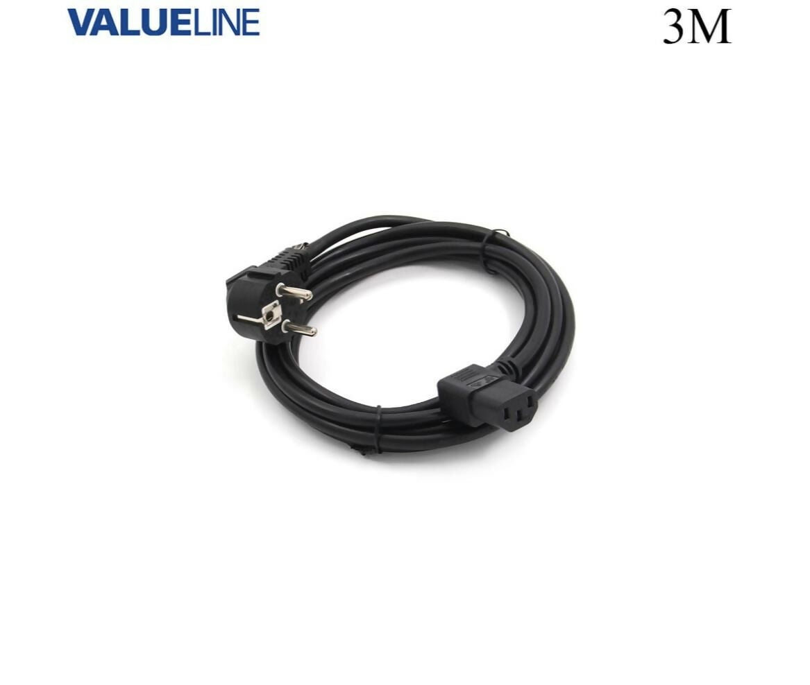 Power Cable | Schuko Plug - C13 | 3x0.75mm | 90 Degree | 3M | ValueLine
