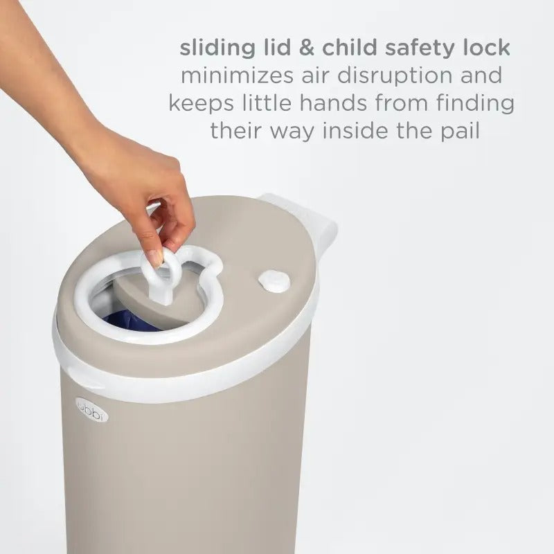 Ubbi Stainless Steel Diaper Pail Taupe