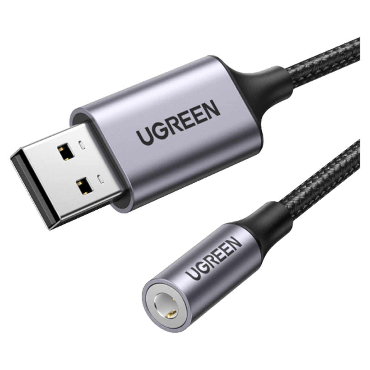 UGreen (30757) USB to 3.5mm Female Jack Audio Adapter - 25cm - Black