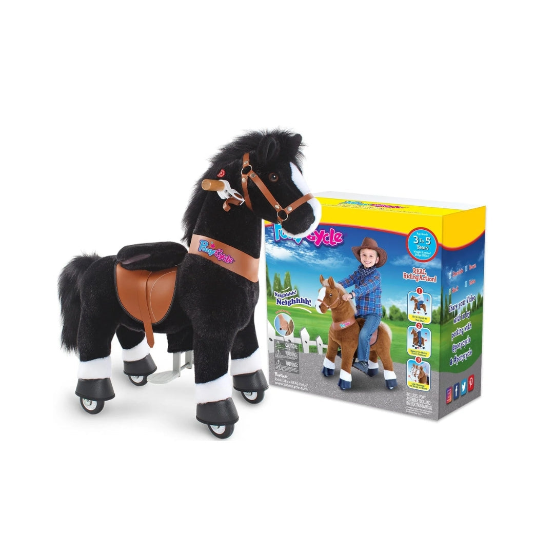 Ponycycle Model U Riding Black Horse - 3-5 Years