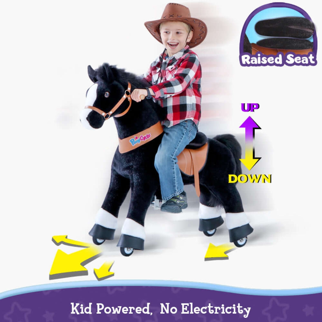 Ponycycle Model U Riding Black Horse - 3-5 Years