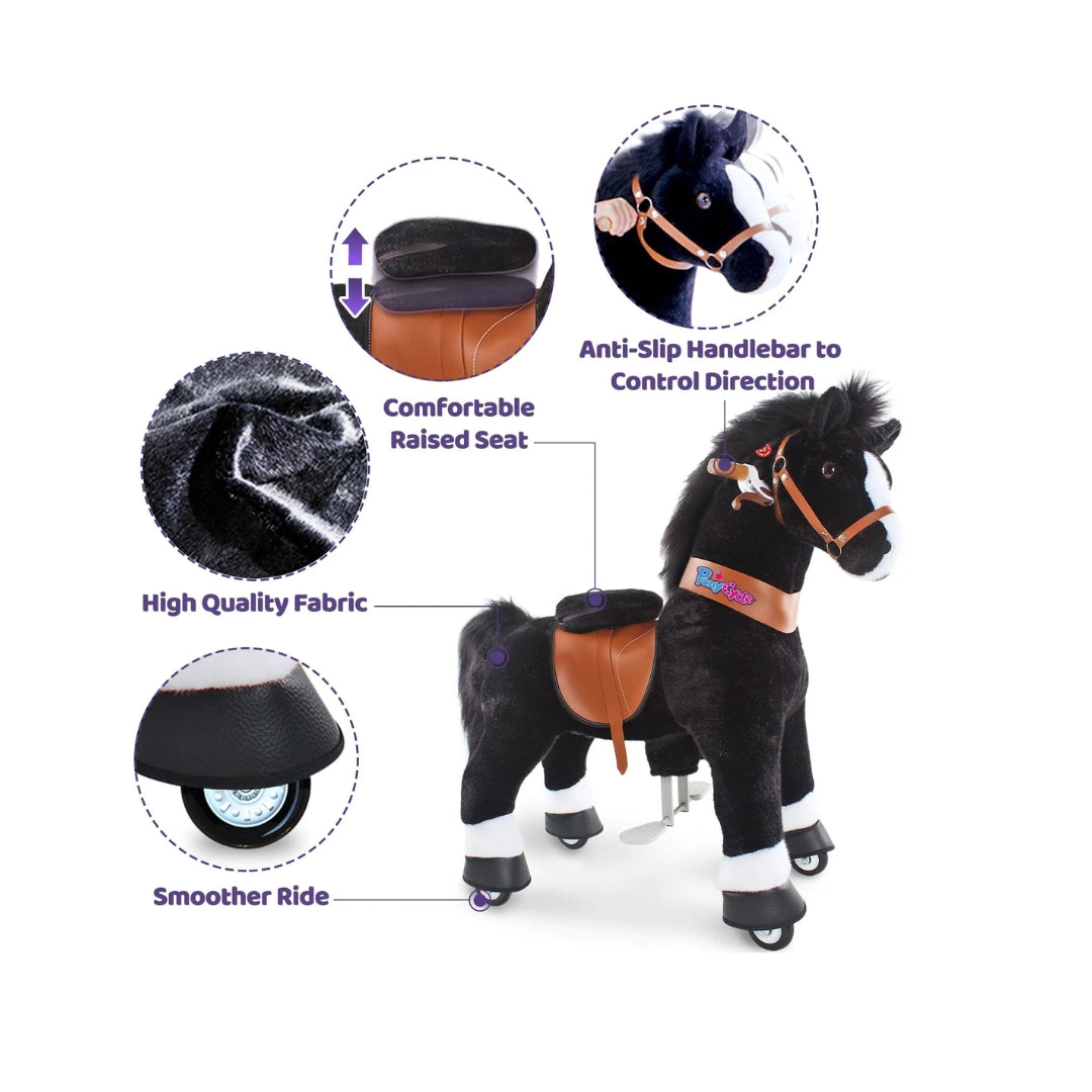 Ponycycle Model U Riding Black Horse - 3-5 Years