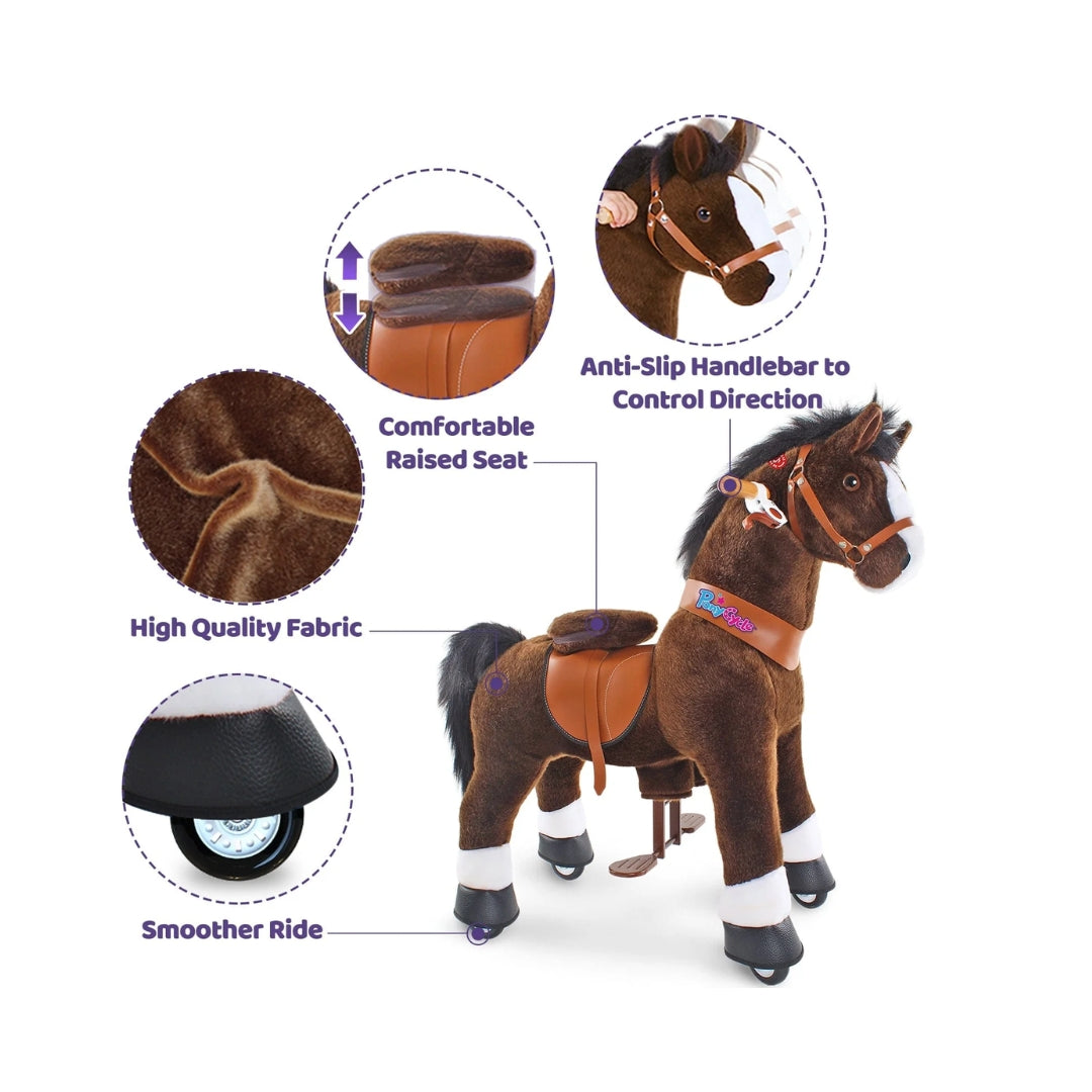 Ponycycle Model U Riding Dark Brown Horse - 4-9 Years