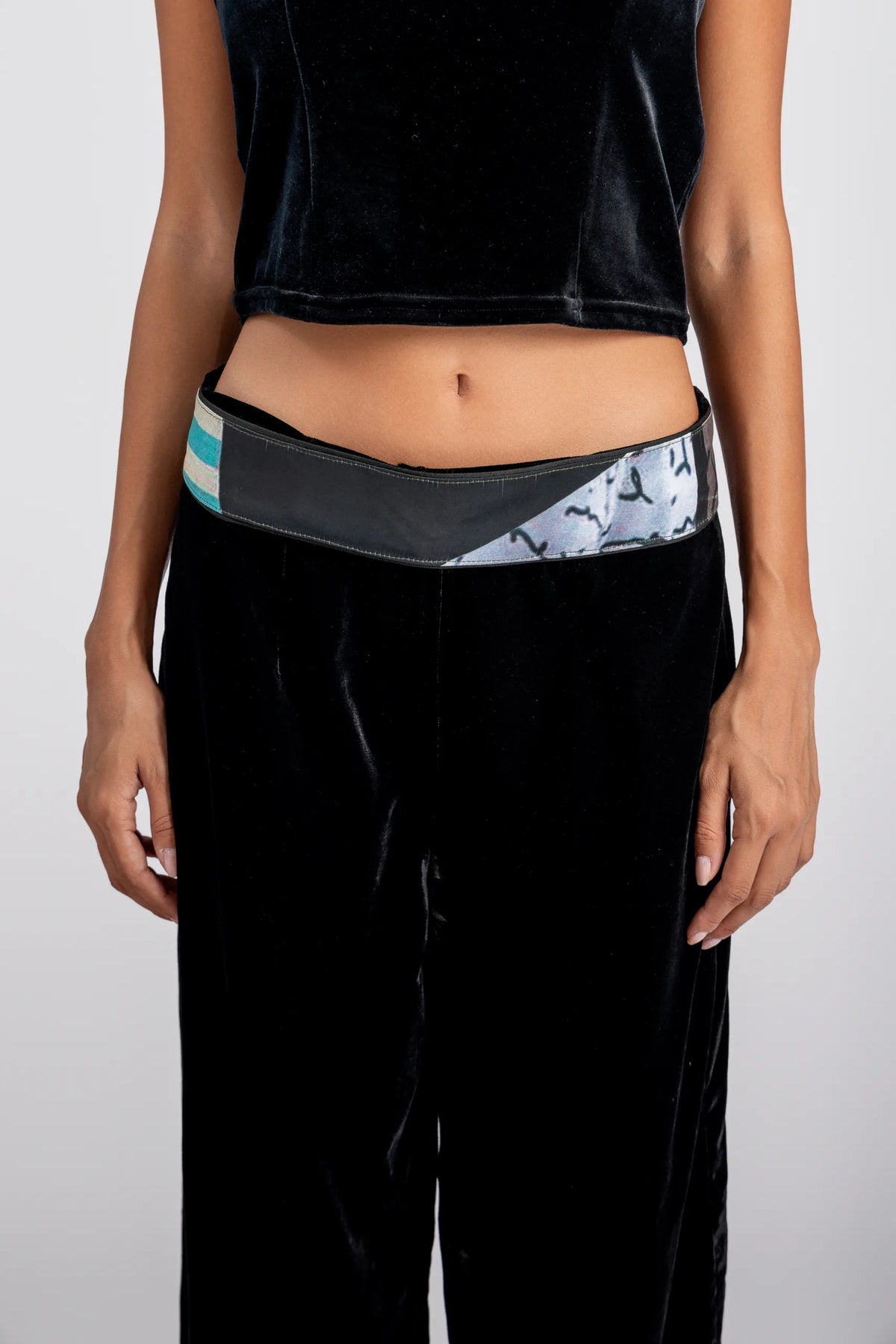 “STRIPED LETTERS” PRINTED DOUBLE SIDED BELT