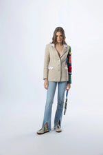 “OLD FASHIONED” BLAZER WITH HANDMADE SLEEVE