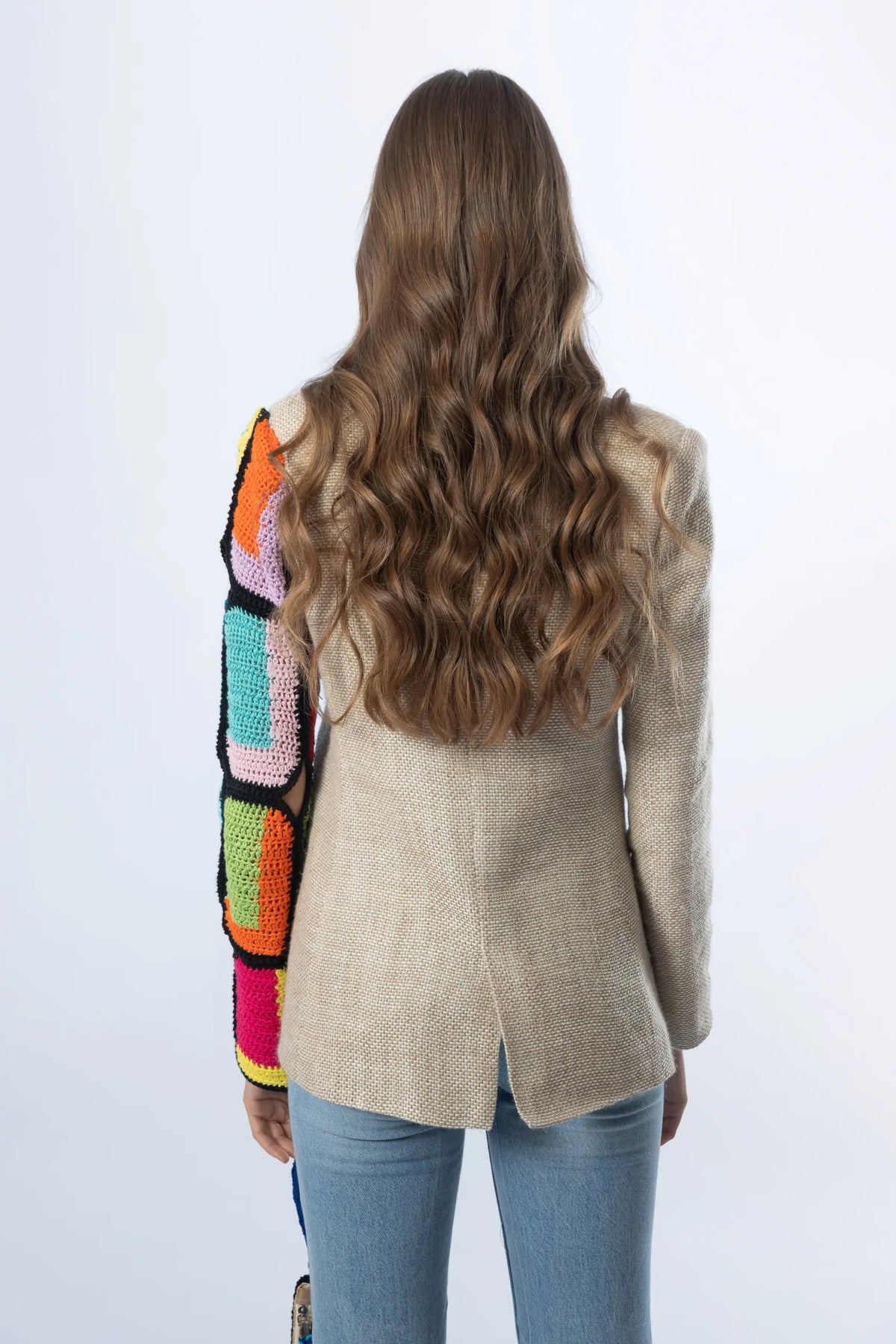 “OLD FASHIONED” BLAZER WITH HANDMADE SLEEVE