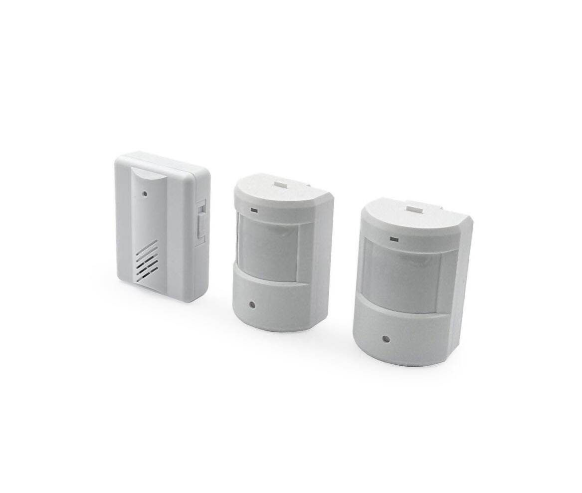 Motion Sensor & Alarm | Visitor Chime | PIR x2 + Rec | Wireless