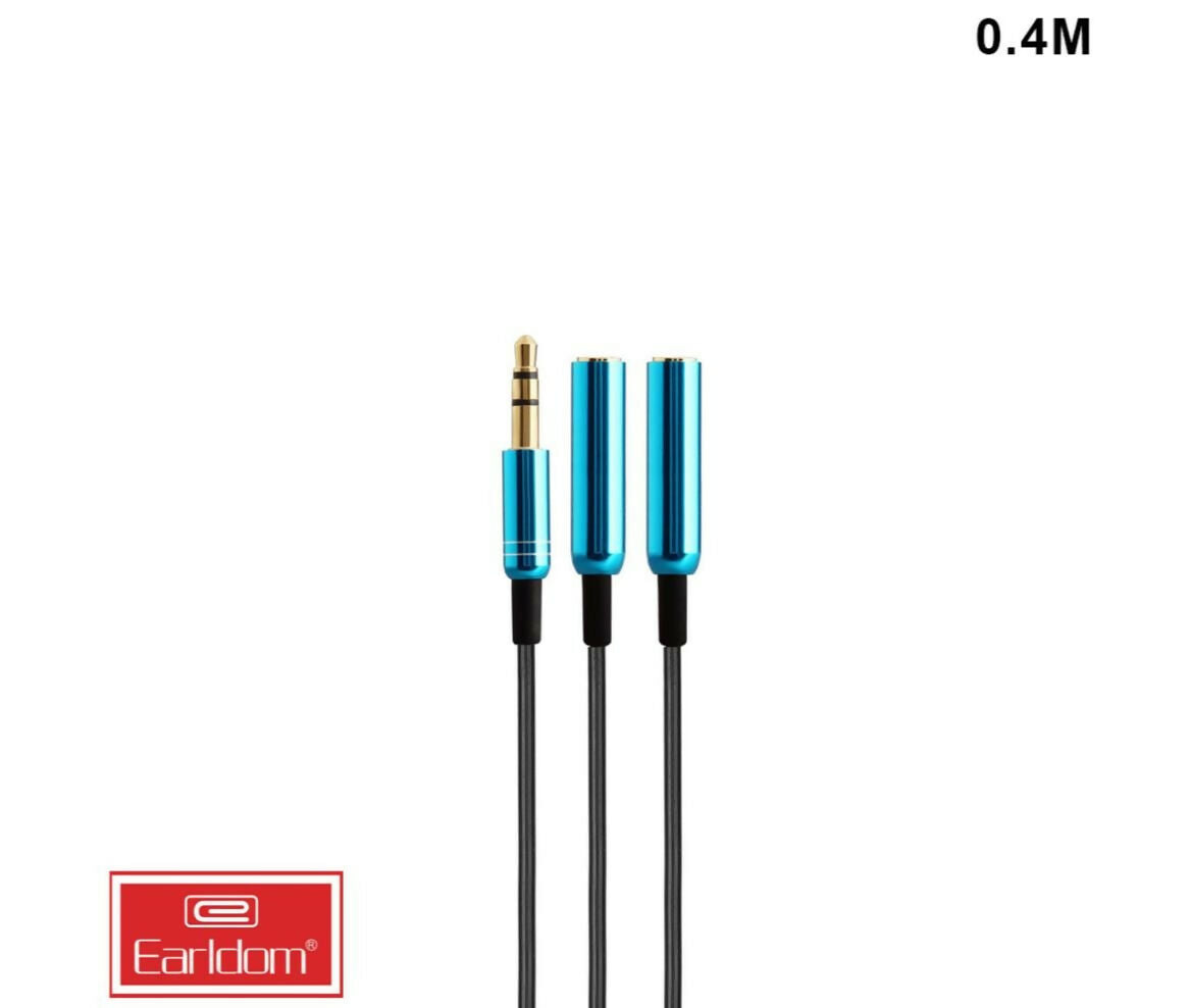 Audio Cable | AUX - 2x AUX Female 3.5mm | 0.4M | Earldom AUX201