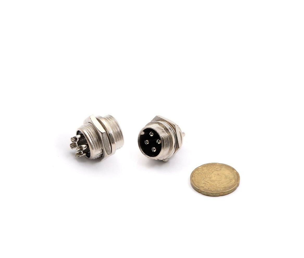 Circular Plug | Aviation Connector 4-Pin Male 16mm | Chassis Mount
