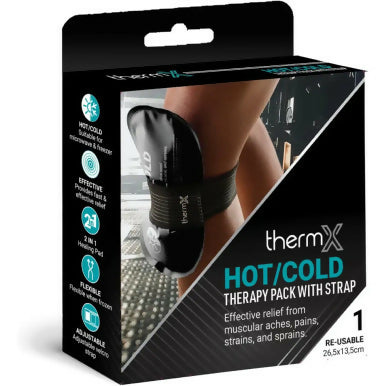Hot/Cold Pack Reusable Black With Suppport Strap - 26.3 X 15.5Cm