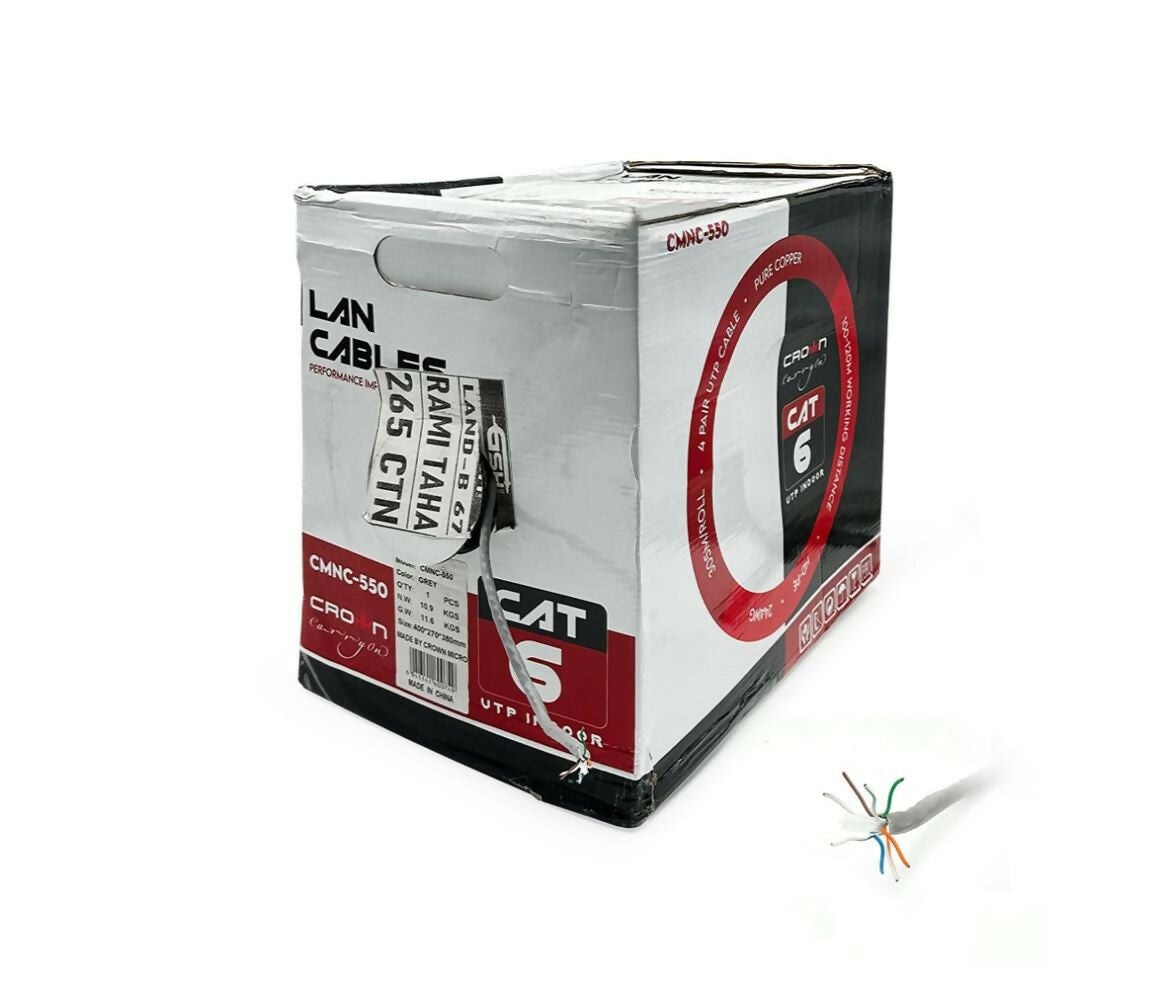 Network Cable | CAT6 | UUTP | 0.5mm | Roll 305M | Crown