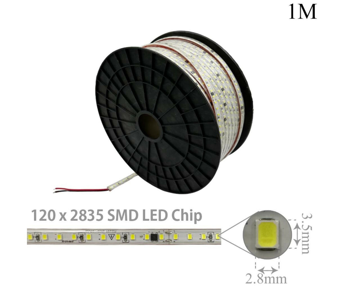 LED Rope | 220V AC 5W | 2835 | White | Per Meter