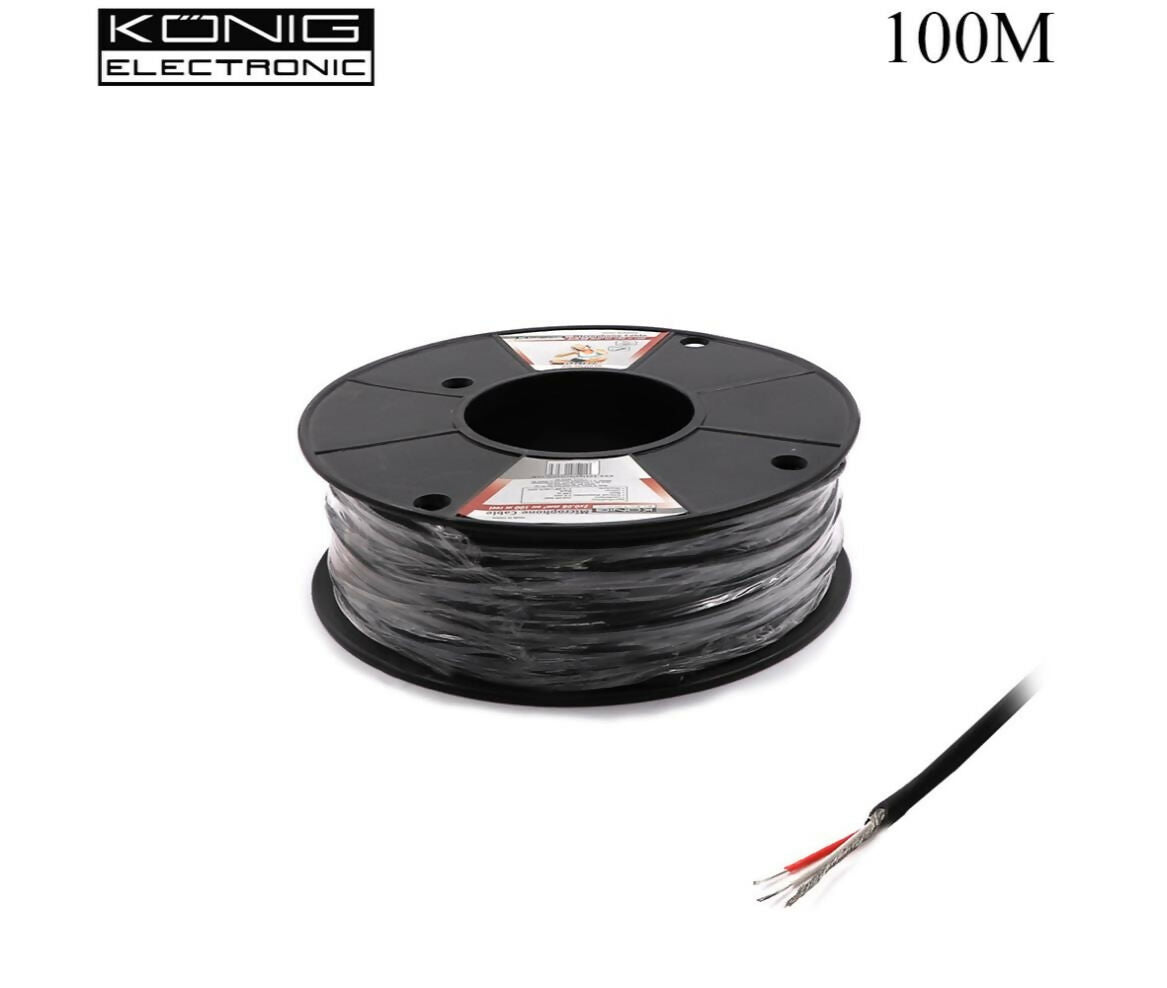 Audio Cable | Microphone Stereo 6.0mm | 2x30 Wire | Black | 100M | Konig