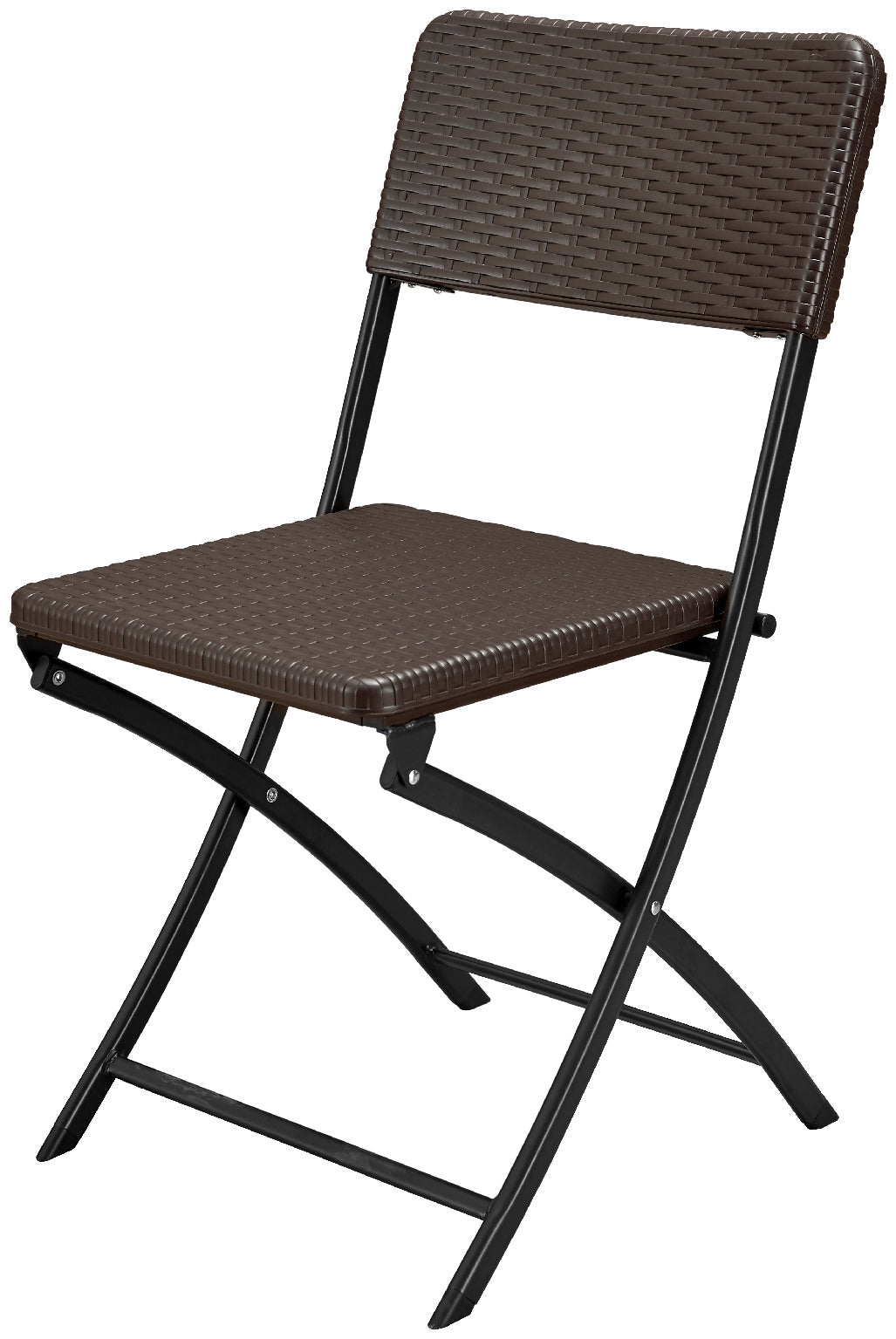Brown Folding chair with rattan design