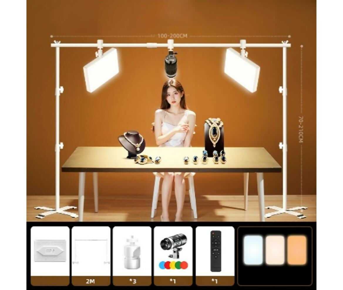 Photography Light | Live Broadcast | 2x Flat Panel & 1x Focusing