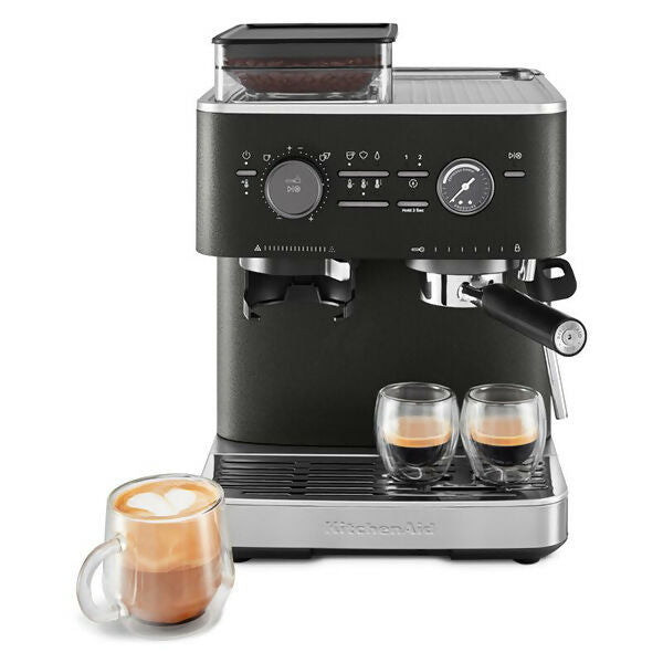 KitchenAid Semi-Automatic Espresso Machine with Burr Grinder - Cast Iron Black