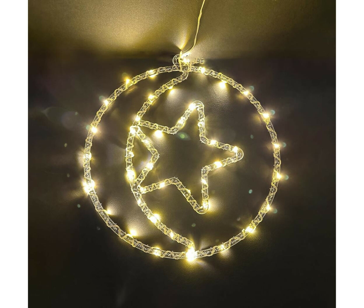 Fanous Light LED, Moon + Star, Transparent
