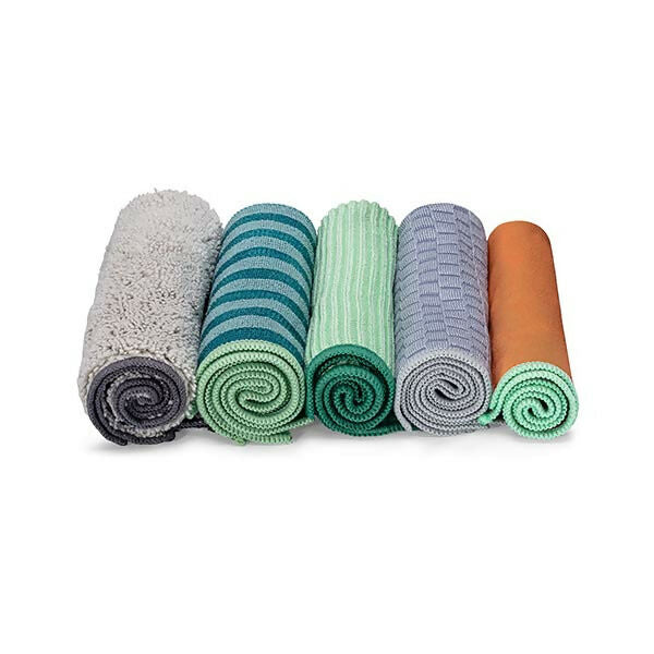 Full Circle Functional Recycled Microfiber Cloths (set of 5) - Multi