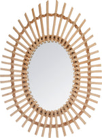 Oval Rattan Mirror with Natural Braiding