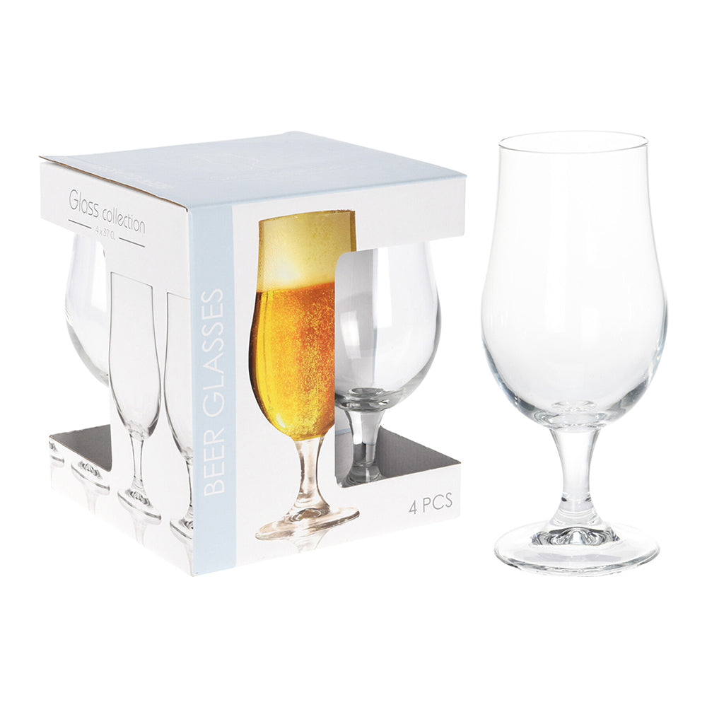 Beer Glass Set 4Pcs, Transparent, 370 ML