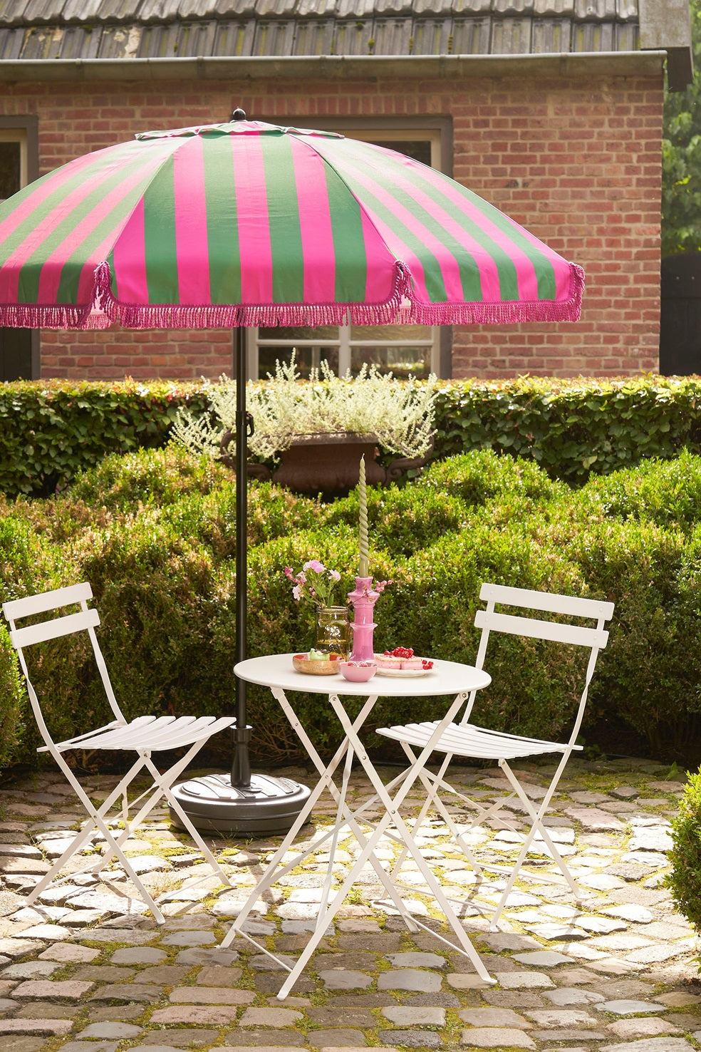 Laurence Outdoor Bistro Set, Steel Frame, Two Colors