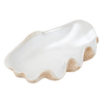 Oceane Decorative Bowl White Resin Seashell Accent 36 x 20 x 8 cm