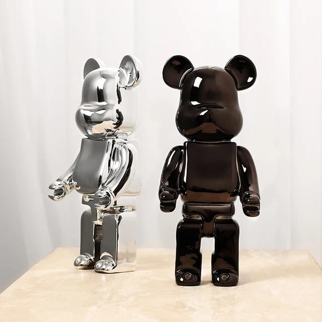 Bear Ornaments Silver - Modern Decorative Figurine for Home