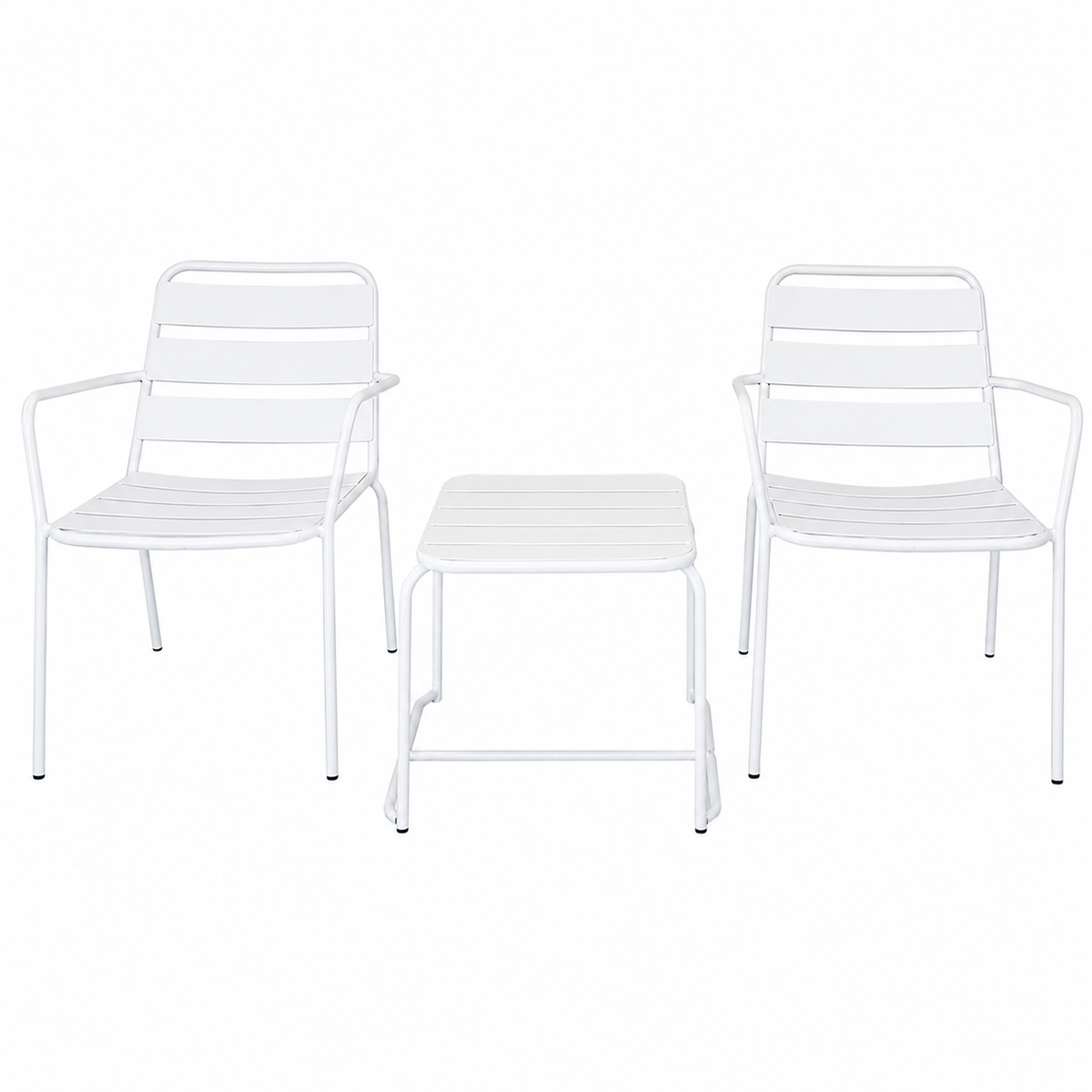 OUTDOOR STEEL SET 1+1 WITH TABLE