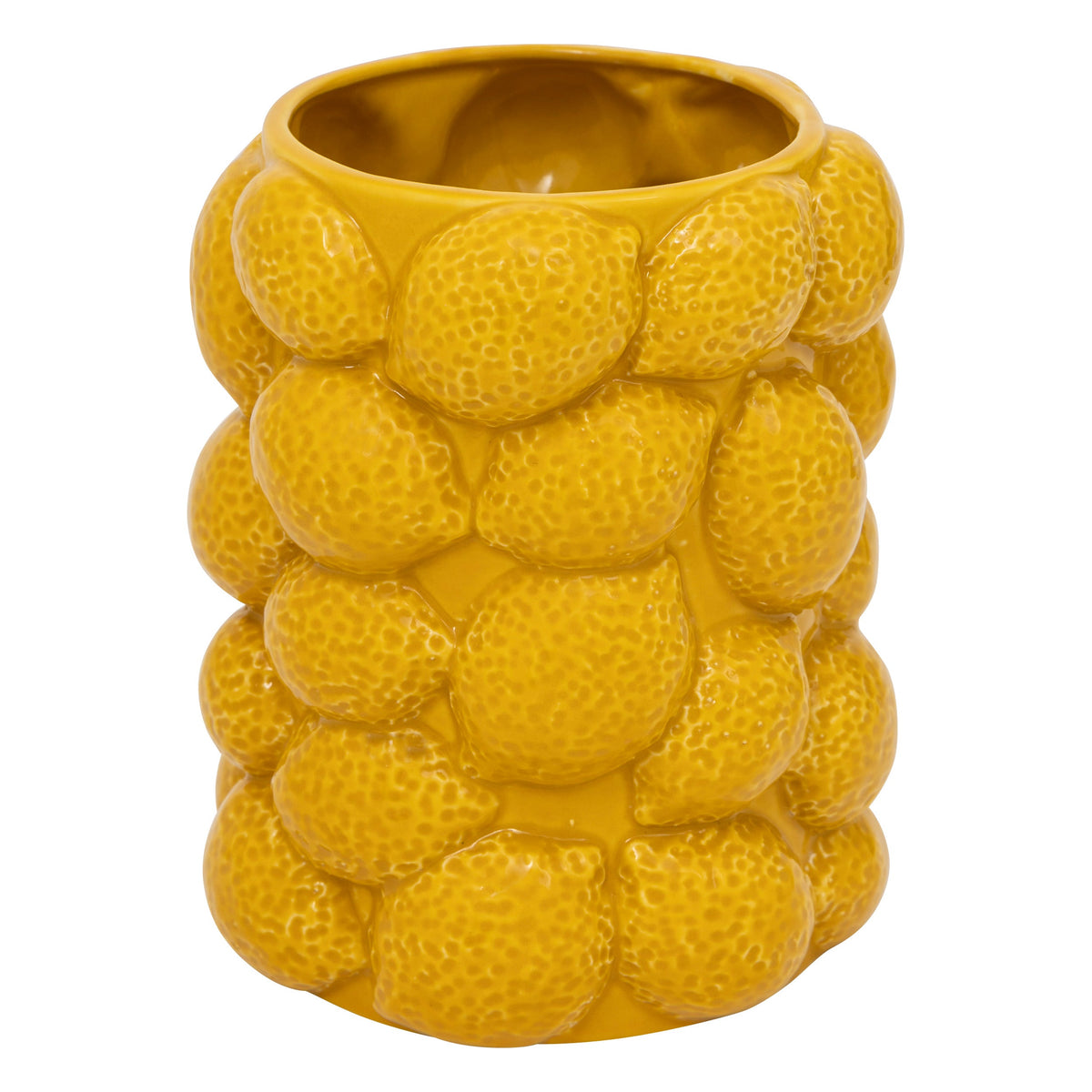 Lemon Vase "Yuca" - Yellow Ceramic Textured Lemon Vase D14 x H18 cm