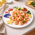 Handmade Glazed Ceramic Seafood Serving Platter 45 cm