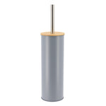 Toilet Brush with Bamboo Cover Modern Metal Bathroom Accessory