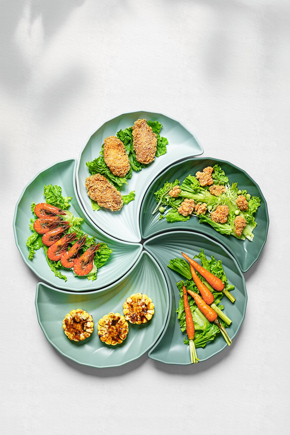 Set of 5 Irregular Ceramic Moon Plates - Creative Serveware