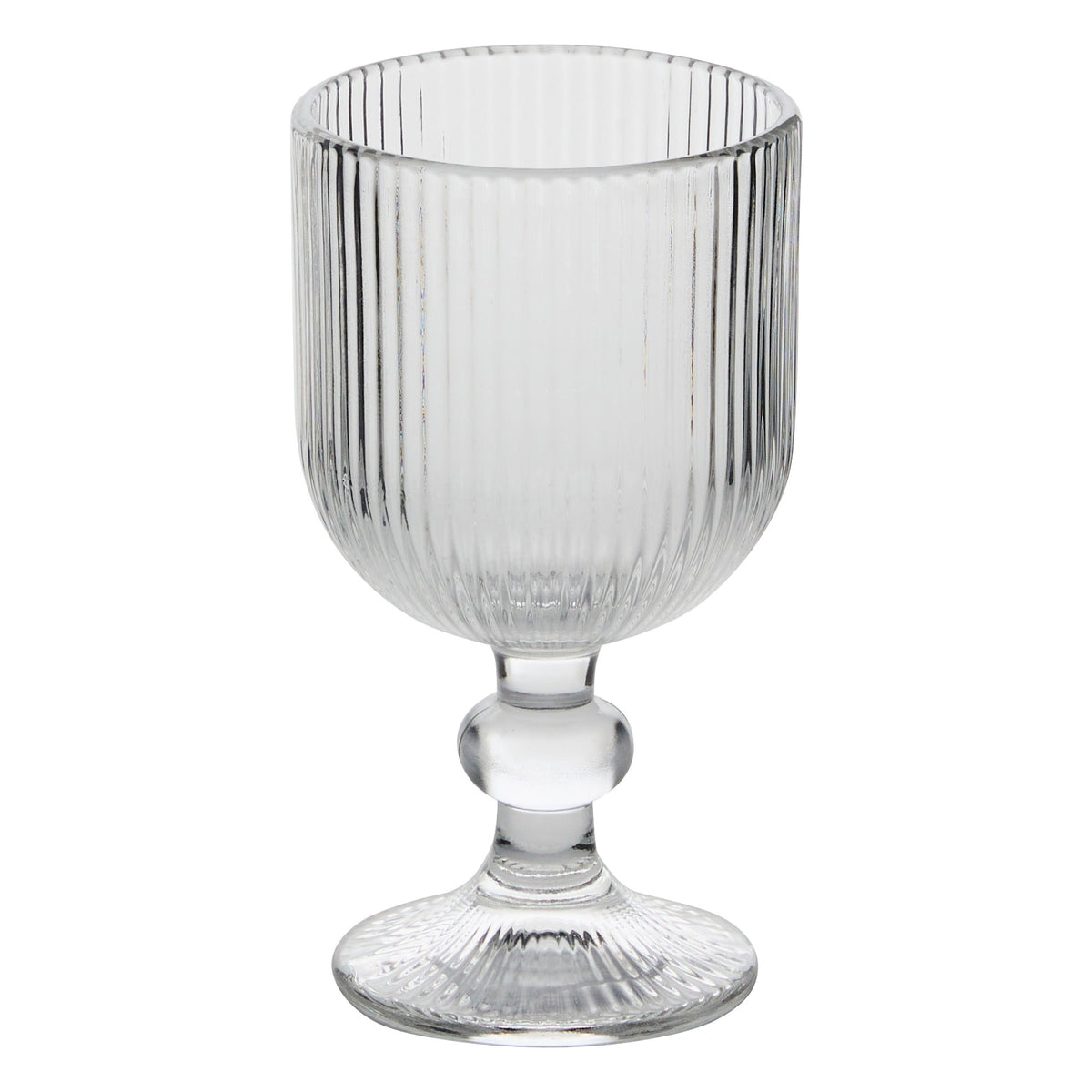 Ema Wine glass 25 cl transparent - Ribbed Stemmed Goblet