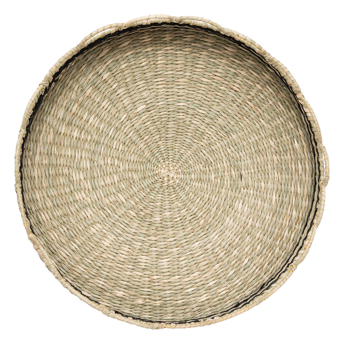 Decorative Tray Jada - Straw, Natural/Black, 35cm