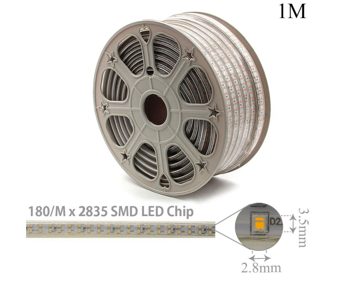 LED Rope Double | 220V AC 9W | 2835 | Warm White | Per Meter
