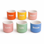 Set of 6 Porcelain Coffee Cups 60 ml Colored