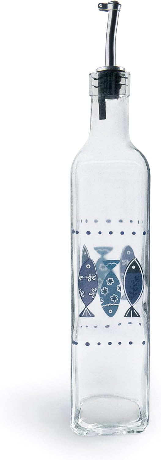 Ocean Oil Bottle Glass Cruet with Stainless Steel Spout 473ml