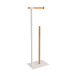Metal & Bamboo Toilet Paper Dispenser, Freestanding 5-Roll Holder