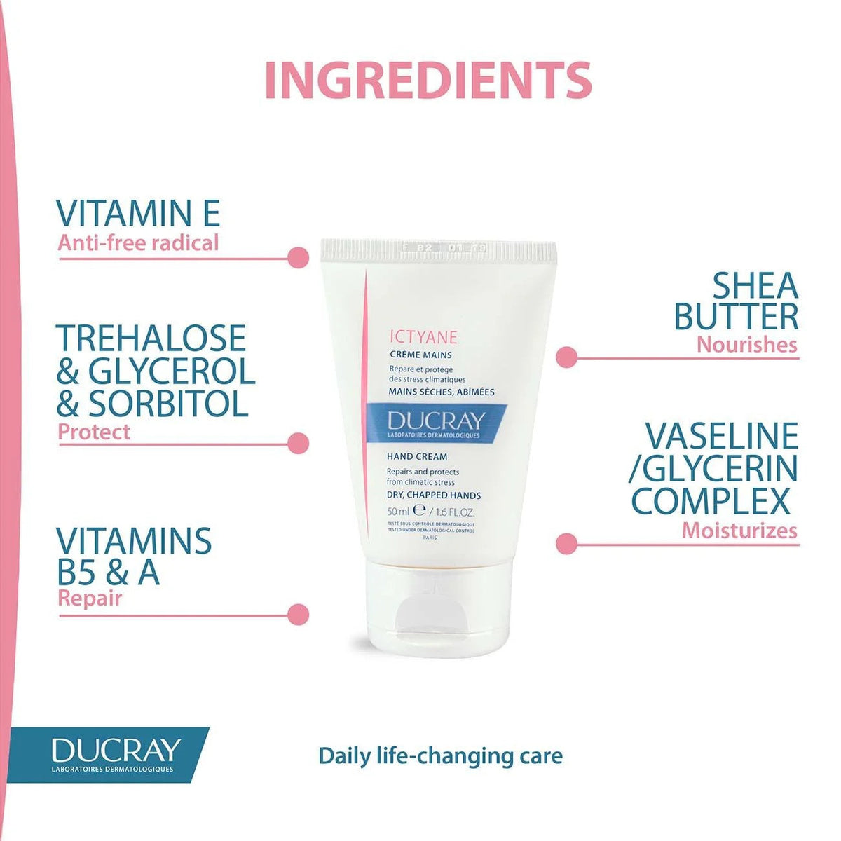 Ducray Ictyane Moisturizing Hand Cream for Dry & Chapped Skin-3