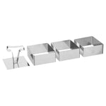Set of 3 Assorted Round or Square Stainless Steel Presentation Forms