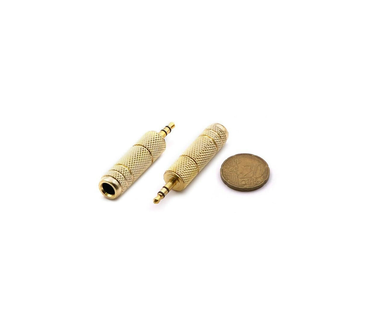 Audio Adapter | Jack Stereo | Male 3.5mm - Female 6.3mm | Gold