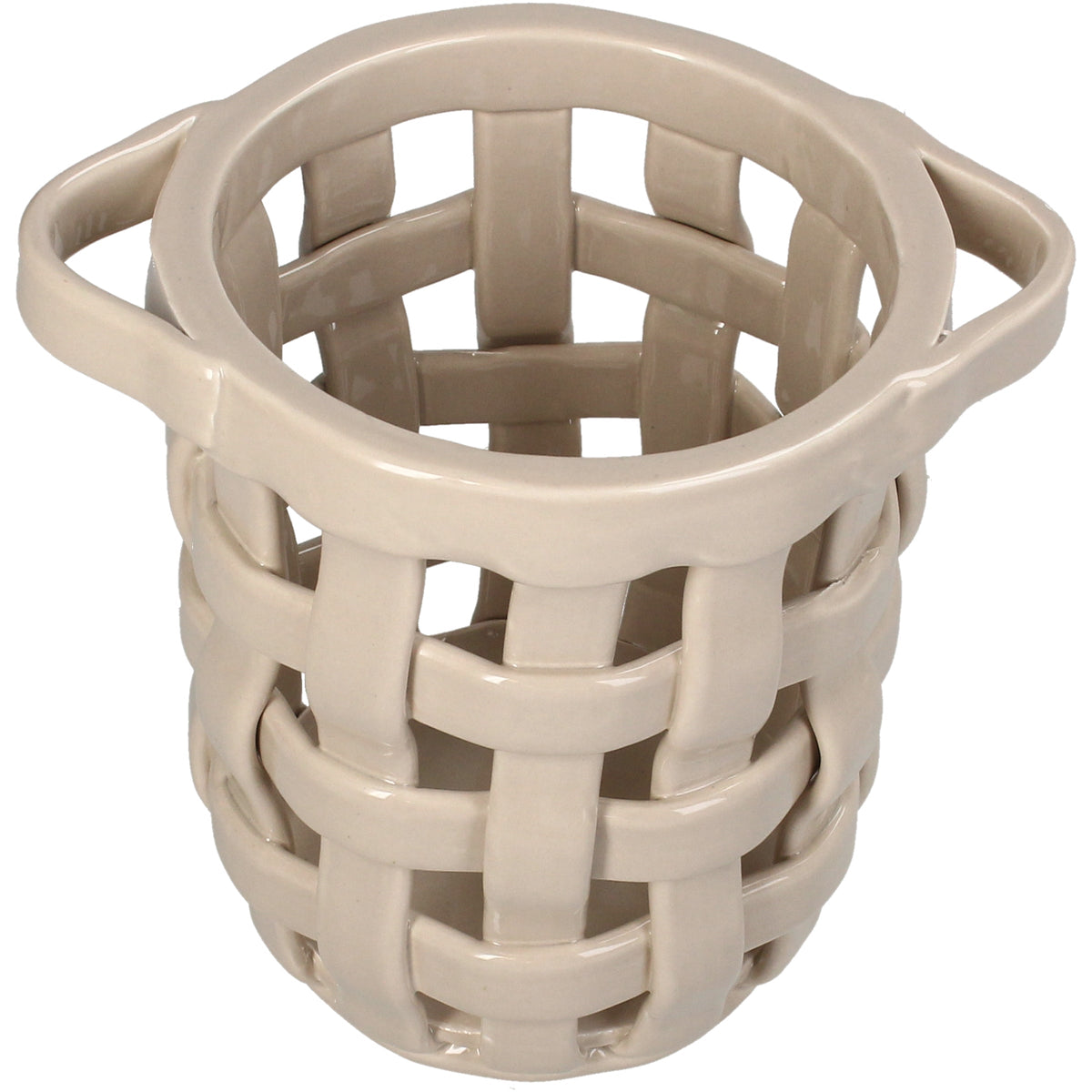 Dolomite Ceramic Basket Ivory 16.5 x 12.5 x 16 cm