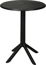 Round Garden Table 60cm Diameter x 75cm Height Black Plastic