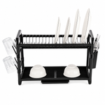 2-Tier Aluminum Dish Rack – 61×27×34 cm