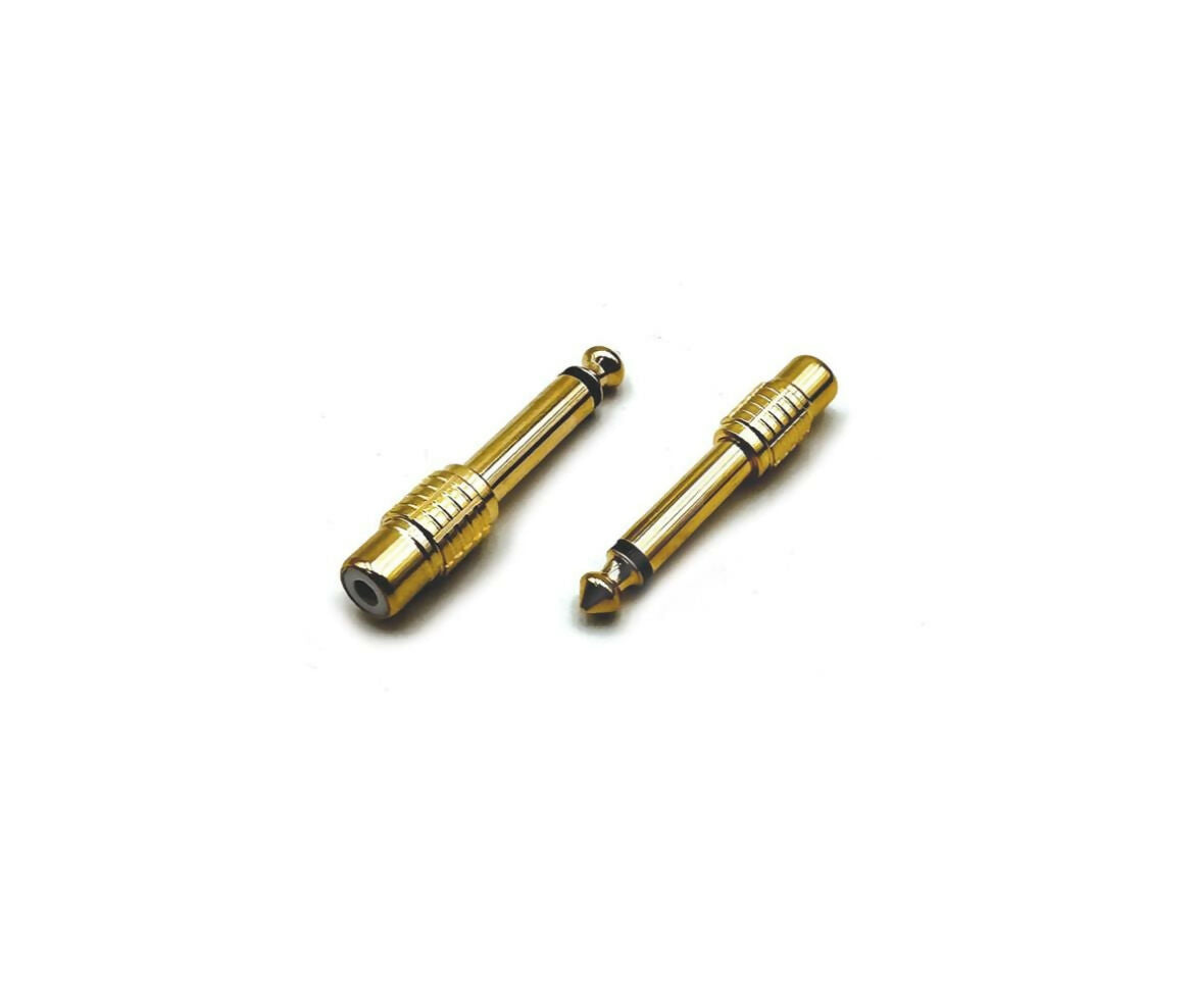 Audio Adapter | Jack Mono | Male 6.3mm - RCA Female | Gold