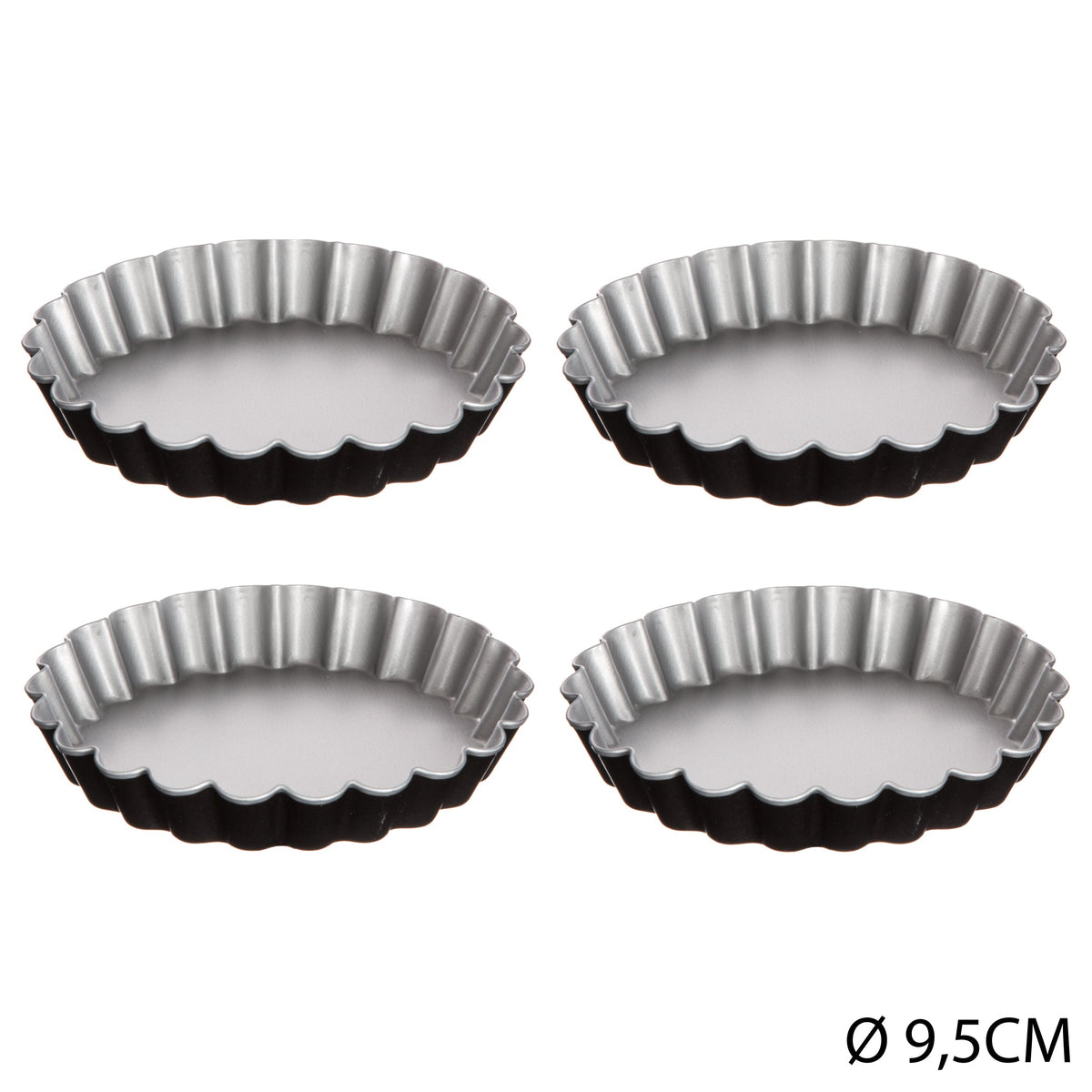 Tarte Moulds Set of 4, Non-Stick, Black