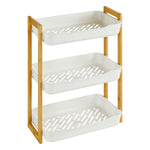 Naturéo Rectangular 3-Level Shelf, White Bamboo & PP, 35x20.5x45 cm