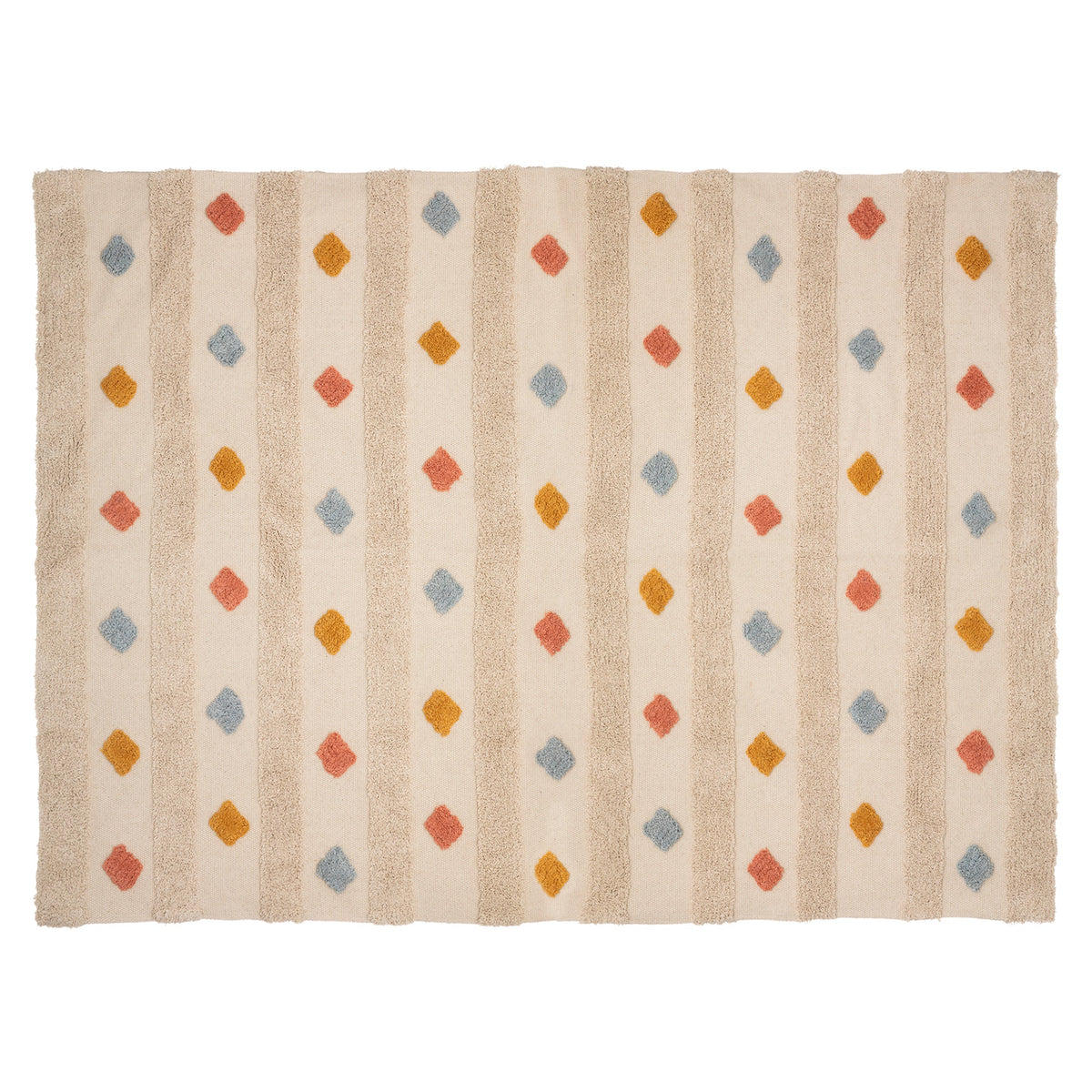 Mat Arlequin Tufted - Medium-sized, Colorful Cotton Rug