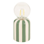 Battery Led Lamp "Rico" Striped Ceramic Base Globe Bulb 10h